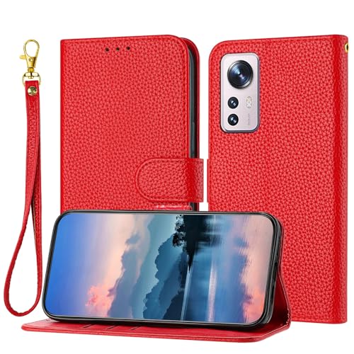 Étui portefeuille Xiaomi Mi 12 Pro avec coque antichoc TPU et support vidéo pour homme femme