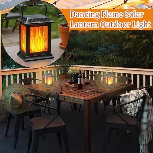 Lámparas solares de llama parpadeante automáticas e impermeables para patio 8