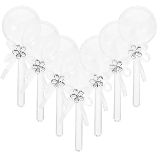 12 cajas de caramelo de acrílico sonajero rellenables con cinta de plástico para dulces, regalos de ducha para fiesta de revelación de género,