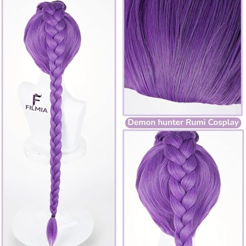 Hunter Costume Rumi Wig, Anime Mira Zoey Cosplay Wig, Halloween Cosplay Props (A-Rumi) - Image 3