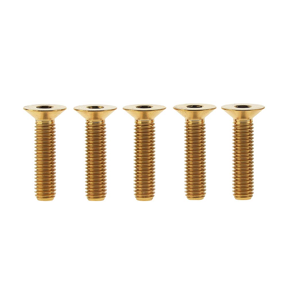 DWAMMEBRS Bolts DIN7991 M6x10 12 15 20 25 30 35 40 45mm Countersunk Hex Socket Screws Pack of 5(Gold,M6x30mm)