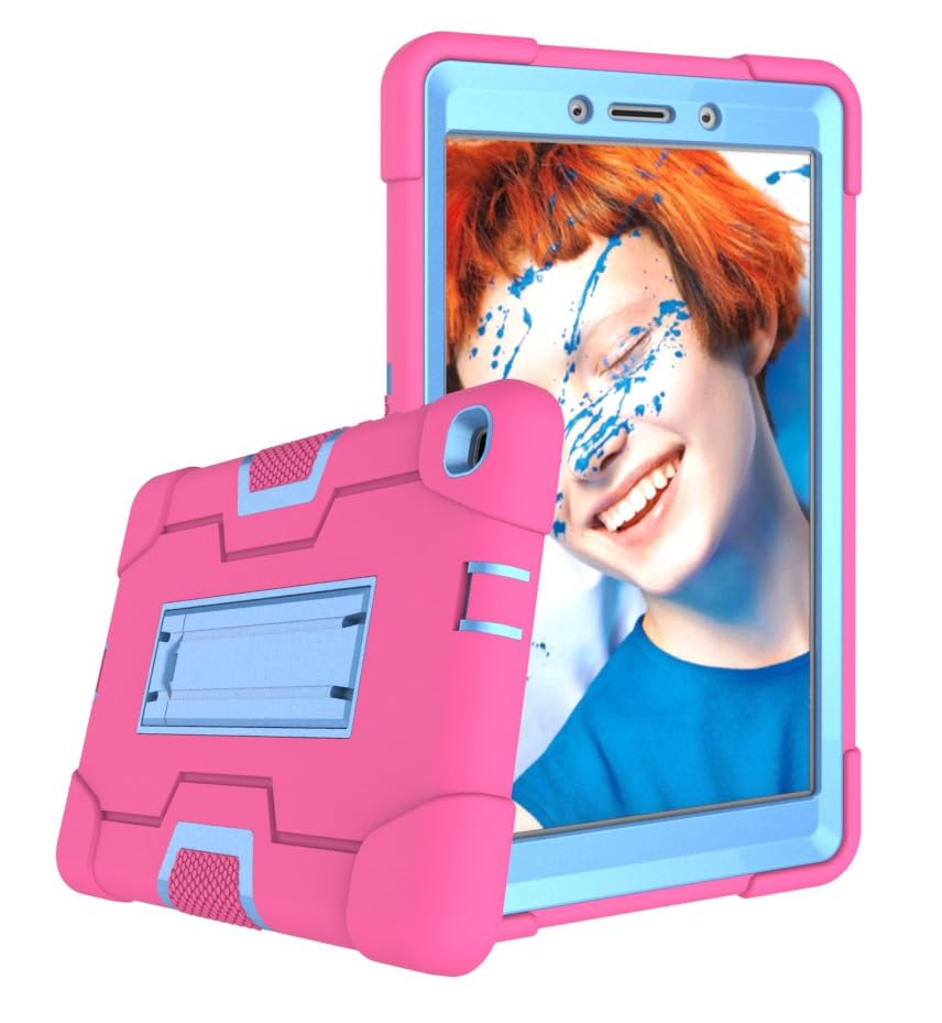 Étui Samsung Galaxy Tab A 8.0 2019 silicone coque rose et bleu