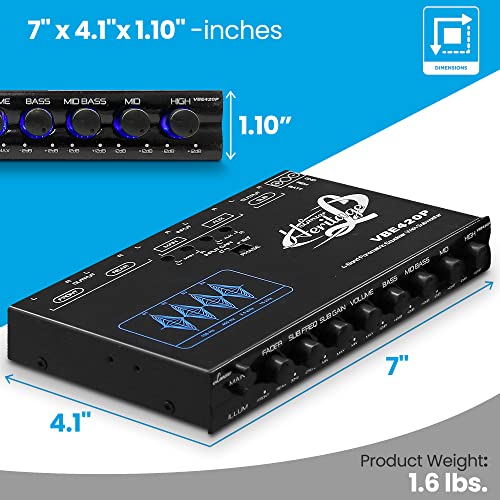 Parametric Equalizer With Subwoofer - 9 Volt Rms Pre-Amp Output With Subwoofer Gain Control And 2 Input Sources Selectable, Pre-Amp Line Aux Inputs Via Rca Jacks #TOP3