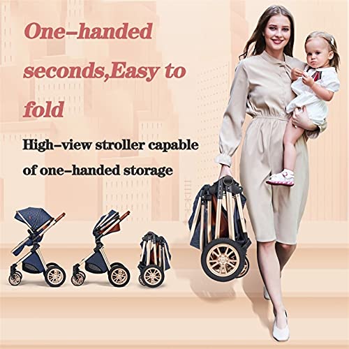 sportieve kinderwagen voor kinderen Pasgeboren koets kinderwagen 3 in 1 opvouwbare kinderwagen reissysteem, luxe… - Afbeelding 4