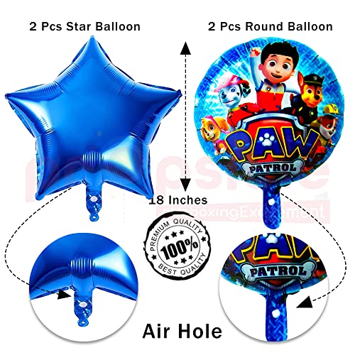 Image of Propsicle Birthday Foil Paw-Patrol Theme Birthday Decorations Balloon Pack Of 5 Baby Birthday Party Supplies Item,Multicolor
