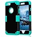 iPhone 6 Case 4.7, iPhone 6 Cases Hard Cover Shell TPU Rubber 2 Piece Ultra Slim Thin Bumper Covers Apple iPhone 6S Case Durable Protective Design Hybrid Defender Heavy Duty Shockproof (Black Teal)