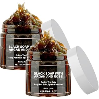 Moroccan Black Soap, Argan Rose Black Soap, Moroccan Body Scrub, Moroccan Black Soap, Deep Cleansing Skin, For All Skin Types