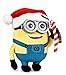 MINIONS PELUCHES DE NOËL AVEC CHAPEAU ROUGE DE PAPA NOËL - YEUX EN PLASTIQUE - QUALITÉ SUPER SOFT - 28CM - ÉDITION SPÉCIAL NOËL "MINIONS, MOI MOCHE ET MÉCHANT" (BOB NOËL)