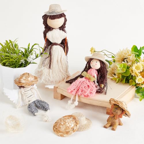 AHANDMAKER 30Pcs Mini Straw Hats Craft Doll Straw Hats Ornaments DIY Craft Woven caps for Garment Decorations Jewelry Accessories - Image 4