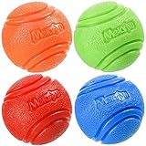 Vitalili Rubber Training Ball for Dogs - High Bounce, Chew Resistant Water Toy for Medium Large Dogs 60+ lbs - Belgian Malinois Gifts (Four Colors, 7cm)