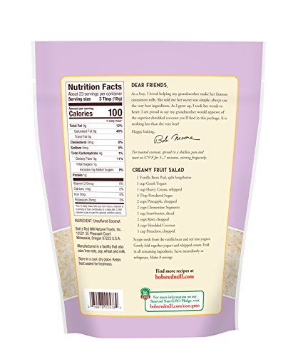Bob's Red Mill Bob's Red Mill Gluten Free 1-To-1 Baking Flour, 22 Ounce, Pack Of 4 & Shredded Coconut (Unsweetened), 12-Ounce (Pack Of 4, Stand Up Pouch) #TOP6