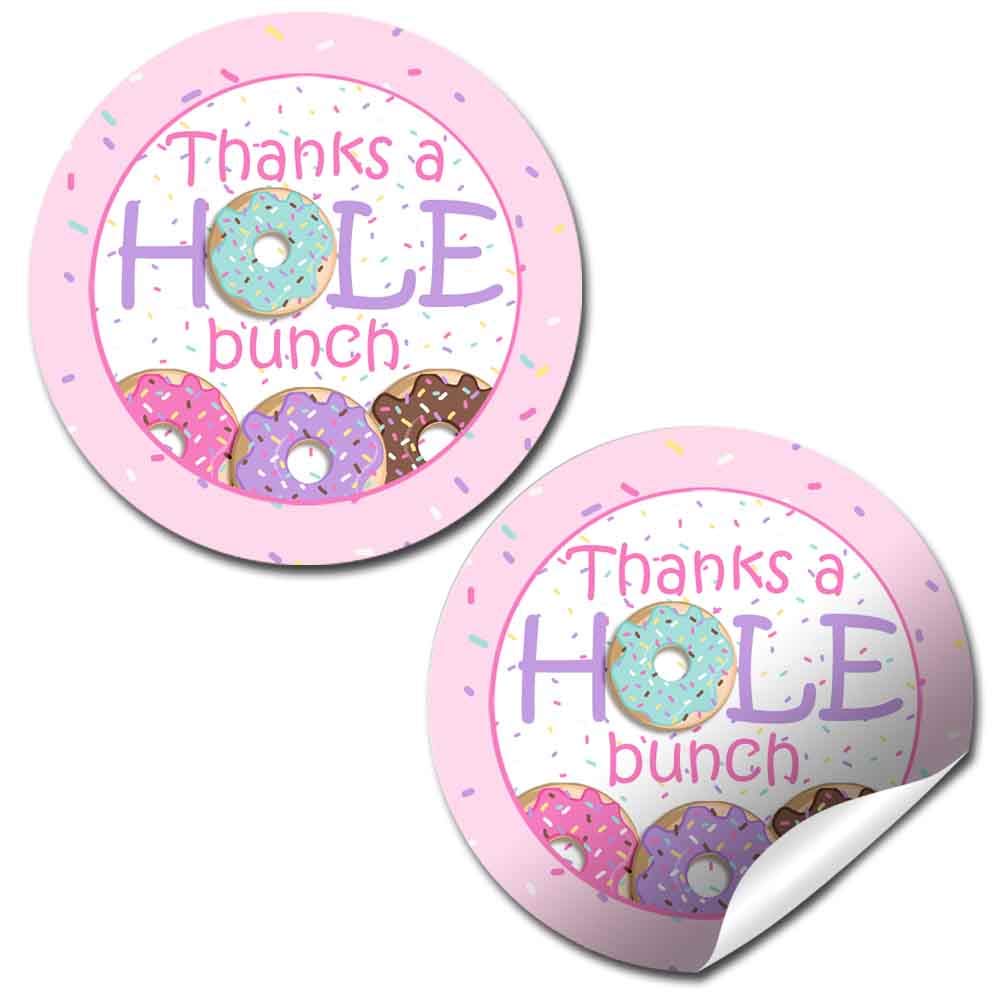 Donut Grow Up Thank You Stickers, 40 Pack 2 Inch Birthday Labels for Girls, Donut Party Favors, Goodie Bags & Envelope Seals by Amanda Creation
