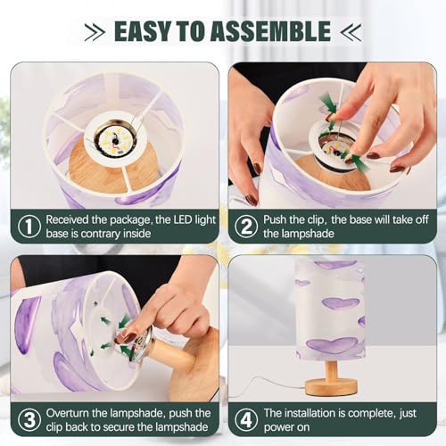 Lámpara de Mesa Noche Mini Corazón Morado miniatura 4