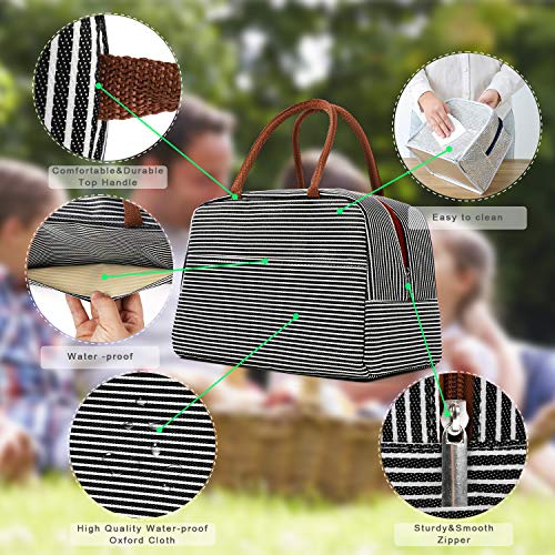 Scotamalone Insulated Lunch Bag Cooler Tote Bag Luch Box Lunch Container Lunch Organizer,Lunch Holder with Front Pocket Zipper Closure for Woman Man Work Pinic or Travel (strap) - Thumbnail 5