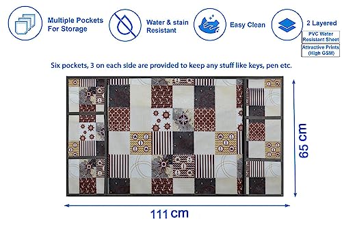 Image of Stylista Refridgerator top Cover Suitable for Samsung RT28C3452CU /HL, 236 Liter Fridge, Dimension (WXD) 65x111 CM, Compass Pattern Grey