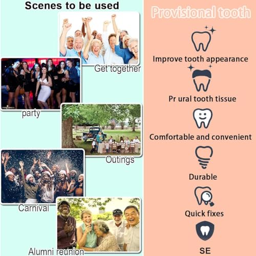 Image of Provisional Tooth Repair Kit, Provisional Fake Teeth Replacement Kit for Provisional Restoration of Missing & Broken Teeth Replacement Dentures, DIY Heat Fit Beads. 【30Ml -2 Bottle】
