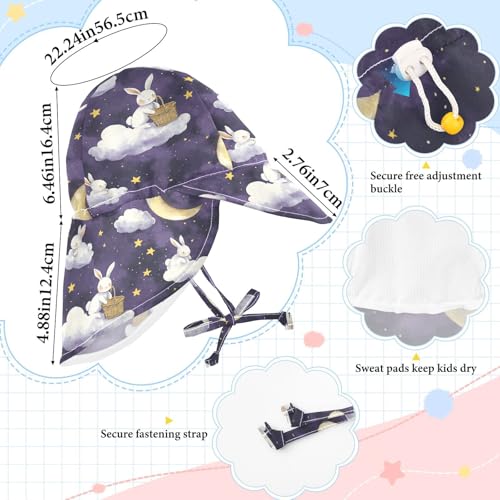 Purple Clouds Rabbits Moon Infant Toddler & Kids Beach Hat Baby Boys Beach Caps Toddler Girl Sun Protection Wide Brim Traveling Camping4