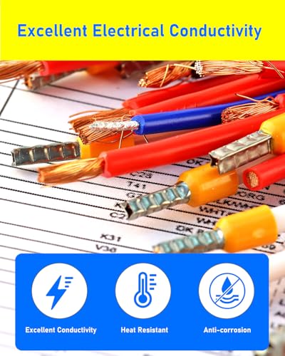 HOLMOL Aderendhülsen 25mm², 60 Stück 25mm2 Aderendhülsen, Isoliert Aderendhülsen 25mm2 x 16mm, Aderendhülsen 25mm2 Lang, Aderendhülsen Set für Drahtverbindung (25mm² x 16mm)