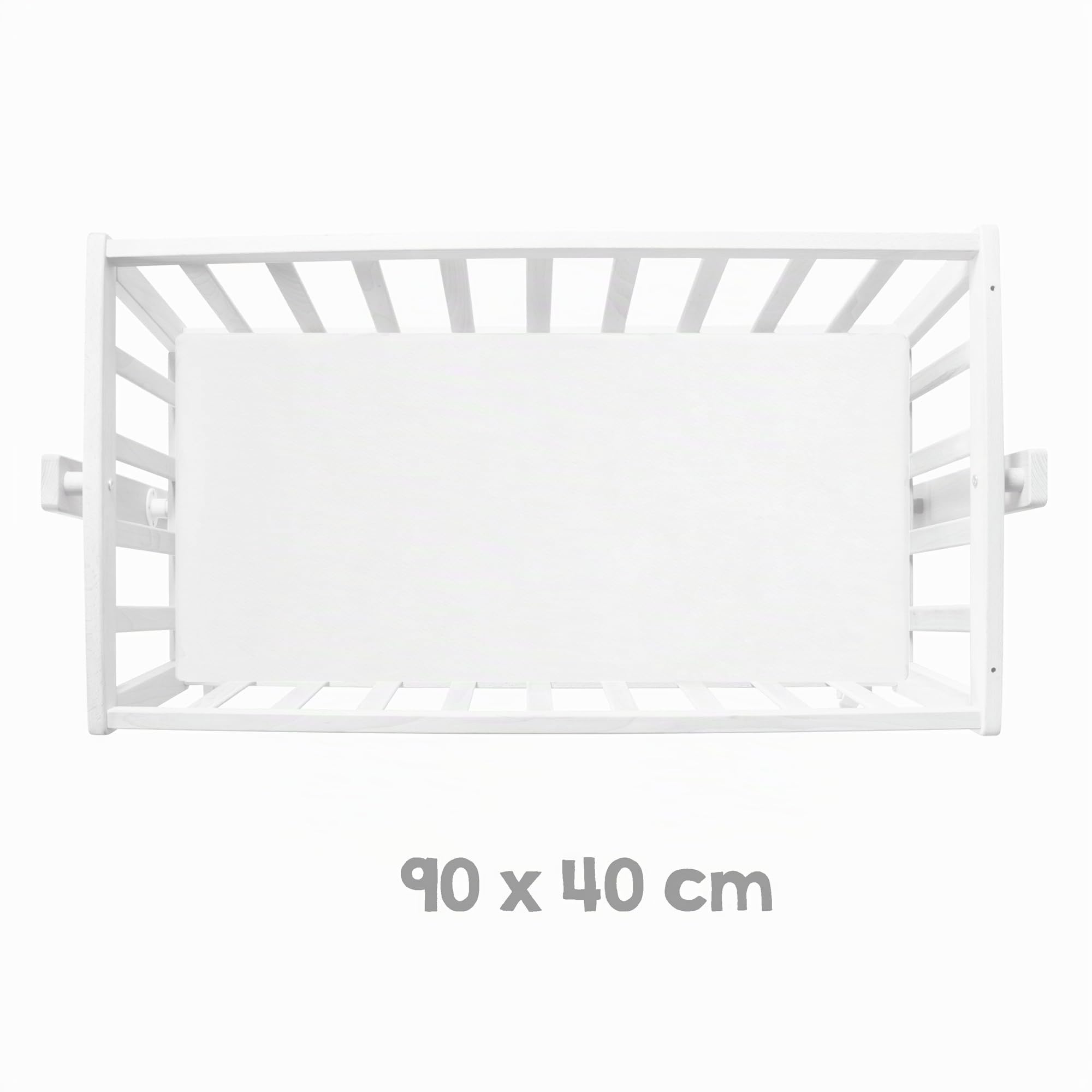 Kleine Wolke Berceau Complet Rosa 40 x 90 cm Literie Incluse Bois Laqué Blanc Motif Nuages