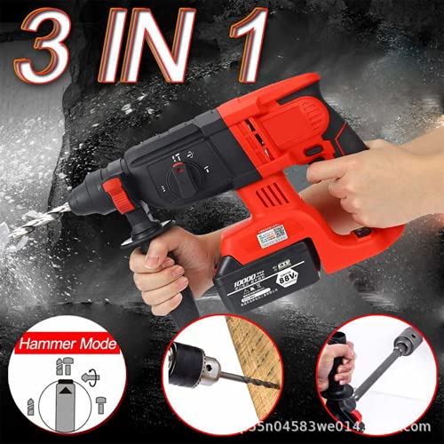 SXTYMV BohrhäMmer Schlagbohrmaschine Abbruchhammer Hammerbohrer BüRstenloser Wiederaufladbarer Elektrohammer… – Bild 3