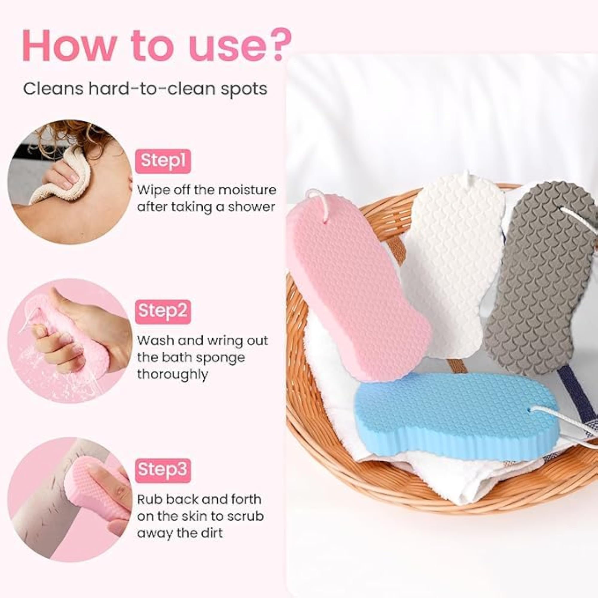 Super Soft Bath Sponge, 3D Super Soft Exfoliating Bath Sponge