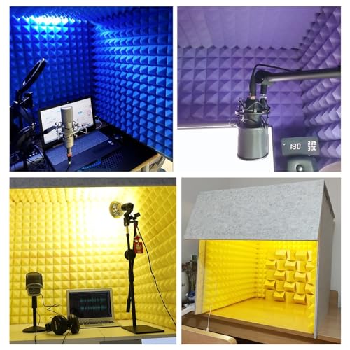 Habitación de Aislamiento Acústico para Estudio en Casa, Cabina Portátil para Grabación, Cubierta de Escritorio para Aislamiento de Micrófono, Color Púrpura miniatura 6