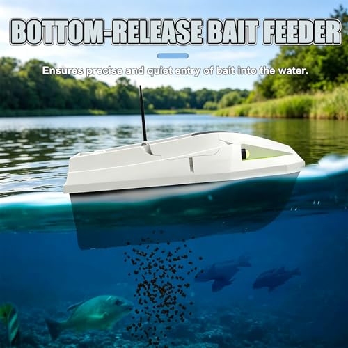 Barca radiocomandata per la pesca con esche, GPS, portata 500 m, tramoggia da 2 kg, cambio a 3 velocità, doppia batteria da 15600 mAh, luci LED notturne, ritorno automatico per la pesca a traina in