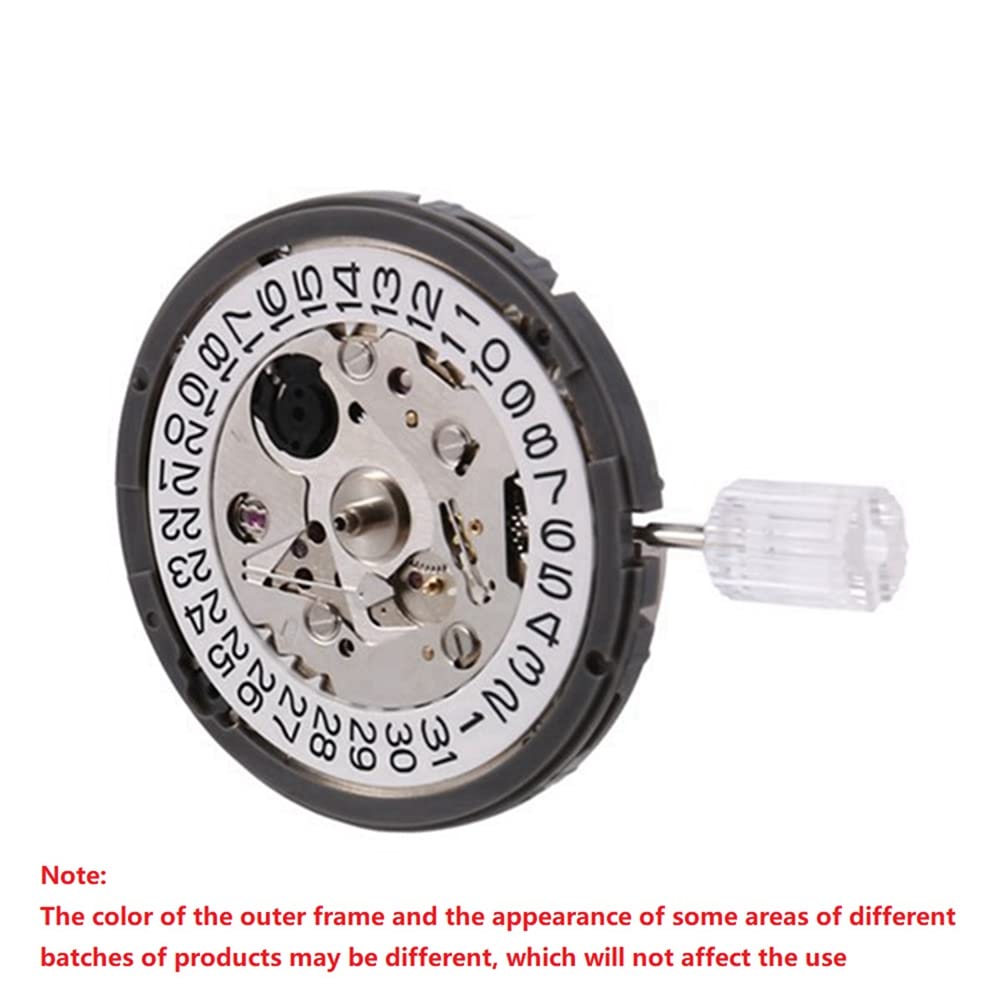 Orton NH35 NH35A Uhrwerk Hohe Genauigkeit Mechanische Uhr Bewegung Datum bei 3 Datumsrad 24 Juwelen Automatische Selbstaufzug, Silberfarben und Weiß