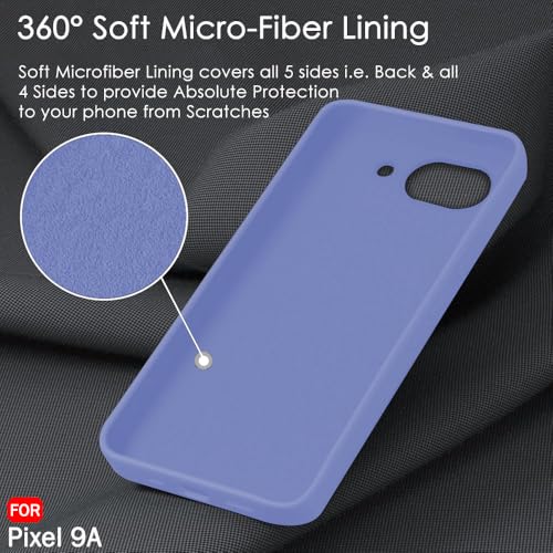 Image of TheGiftKart Genuine Liquid Silicone Back Cover Case for Google Pixel 9A | Soft Micro-Fibre Lining Inside | Camera Protection Bump | Shockproof Back Cover Case for Google Pixel 9A (Silicone, Iris)