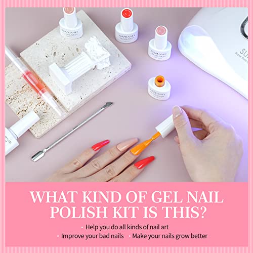Image of SAVILAND 76PCS Gel Nail Polish Kit with 180W(5X Faster) U V Light - Starter Kit 30 Colors Gel Polish Spring Summer Nude White Soak-Off U V LED Nail Gel with 180W LED Nail Lamp Starter Kit, Gel Glossy /Matte Gel for Home DIY Nail Salon, Gift for Women