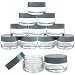 Beauticom® 12 Pieces High Quality 20G/20ML Round Clear Jars with Gray Lids for Herbs, Spices, Loose Leaf Teas, Coffee and Other Foods - BPA Free