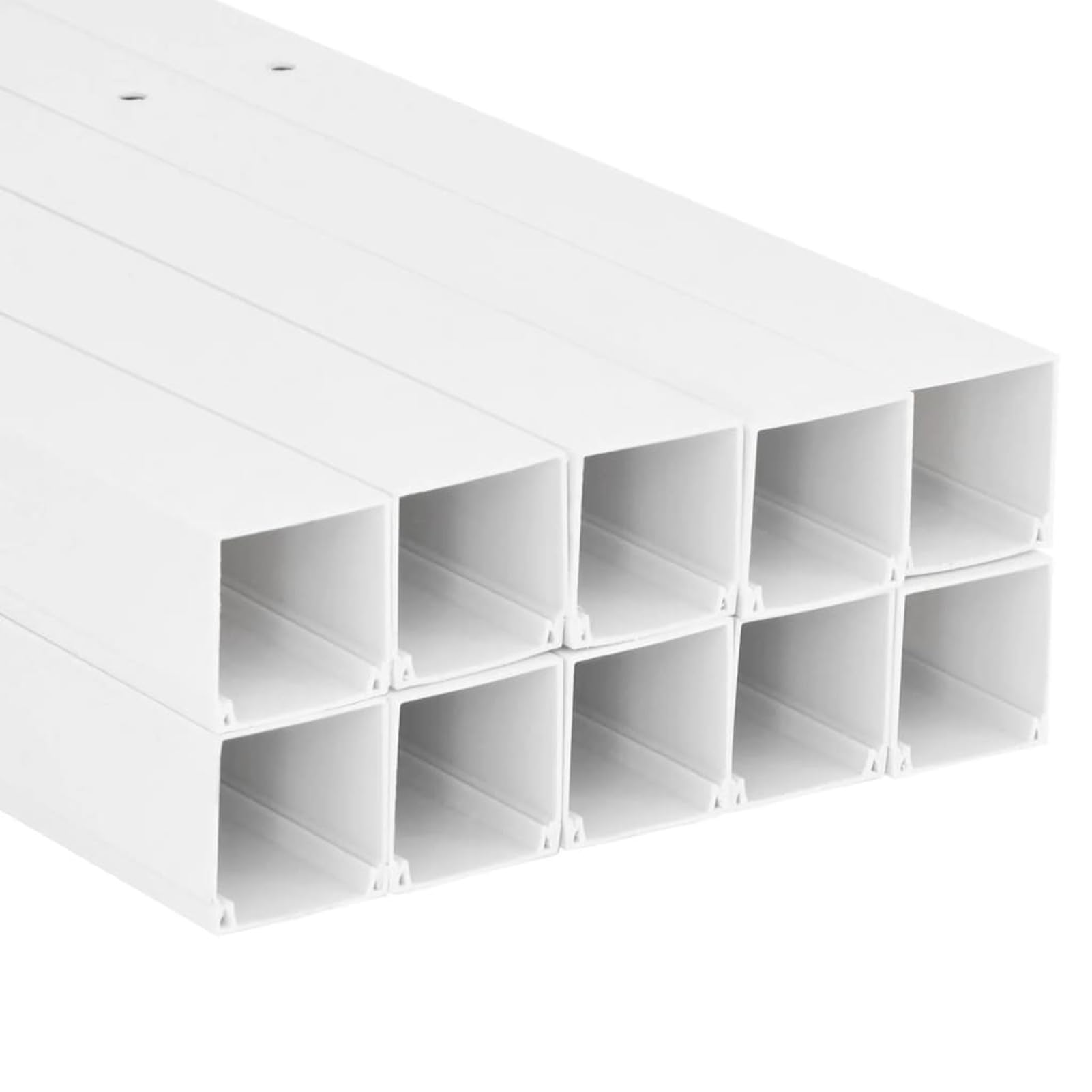 Canalina per Cavi 60x60 mm 10 m in PVC-Electric Canaline di Varie Dimensioni per cablaggi in plastica passacavi Bianco coprifili a Parete con Copertura Ottima qualità