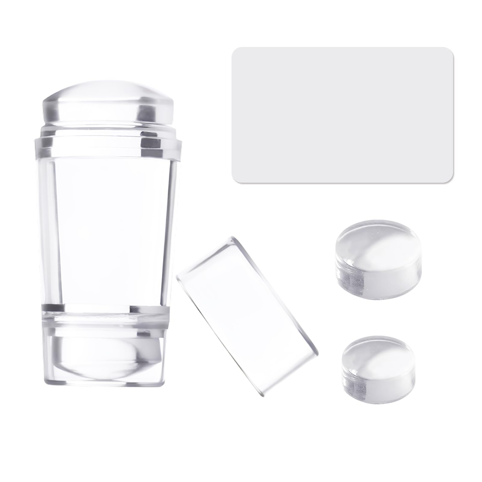 Juego de herramientas de estampación de uñas de silicona, sello de gelatina con raspador, kit de manicura DIY
