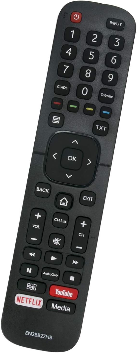 ALLIMITY EN2BB27H B Remote Control Replace for Hisense TV with Media Youtube Netflix H32A5600 H39AE5500 H32A5600UK H43A5600 H65A6100 H43AE6030 H50A6100 H55A6100 H43A6100 H43AE5500 H39A5600UK
