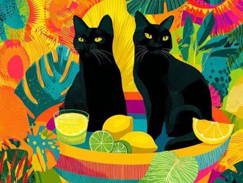 Peinture numéro activité manuelle adulte chat pour salon