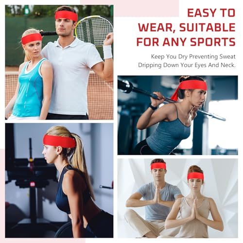 Image of Hiboom 30 Pack Tie Headband Bulk Sports Tennis Head Tie Ninja Karate Tie Back Athletic Sweatbands Adjustable Hair Bands for Women Men Basketball, Football, Soccer, Running, Yoga Workout