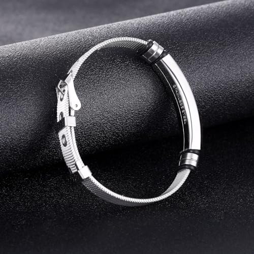 Pulsera Ajustable de Acero Inoxidable con Inscripción Hebrea miniatura 5