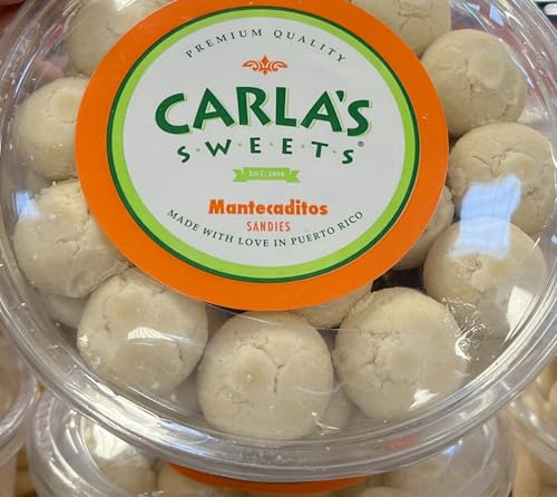 Carla's Sweets Mantecaditos, Traditional Puerto Rican Shortbread Cookies, 50 Pieces