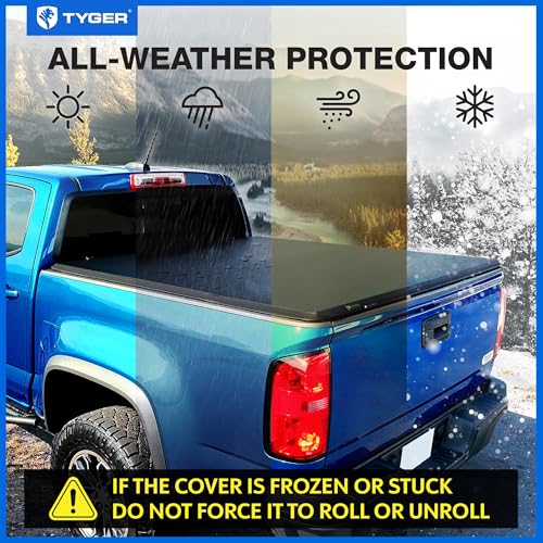 Image of Tyger Auto T3X Soft Tri-Fold in Fabric Truck Bed Tonneau Cover Compatible with 2024-2025 Ford Ranger | 5' (61 inch) Bed | TG-BC3F1205X