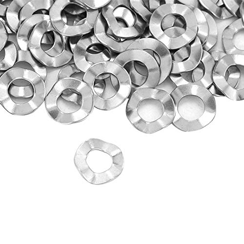 Wave Washer, Stainless Steel Wave Spring Washer M3, M4, M5, M6, M8, M10, M12, M14, M16,M20(M4(100PCS)), Silver - Image 2