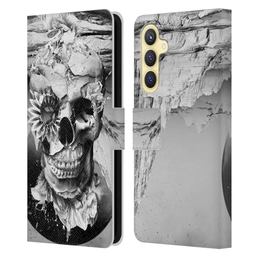 Carcasa Samsung Galaxy S23 FE 5G tipo libro cuero Blanco y Negro 2 Calaveras 6