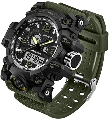 Men's Watches Military Sports Electronic LED Stopwatch Digital Analog Dual Time Outdoor Army