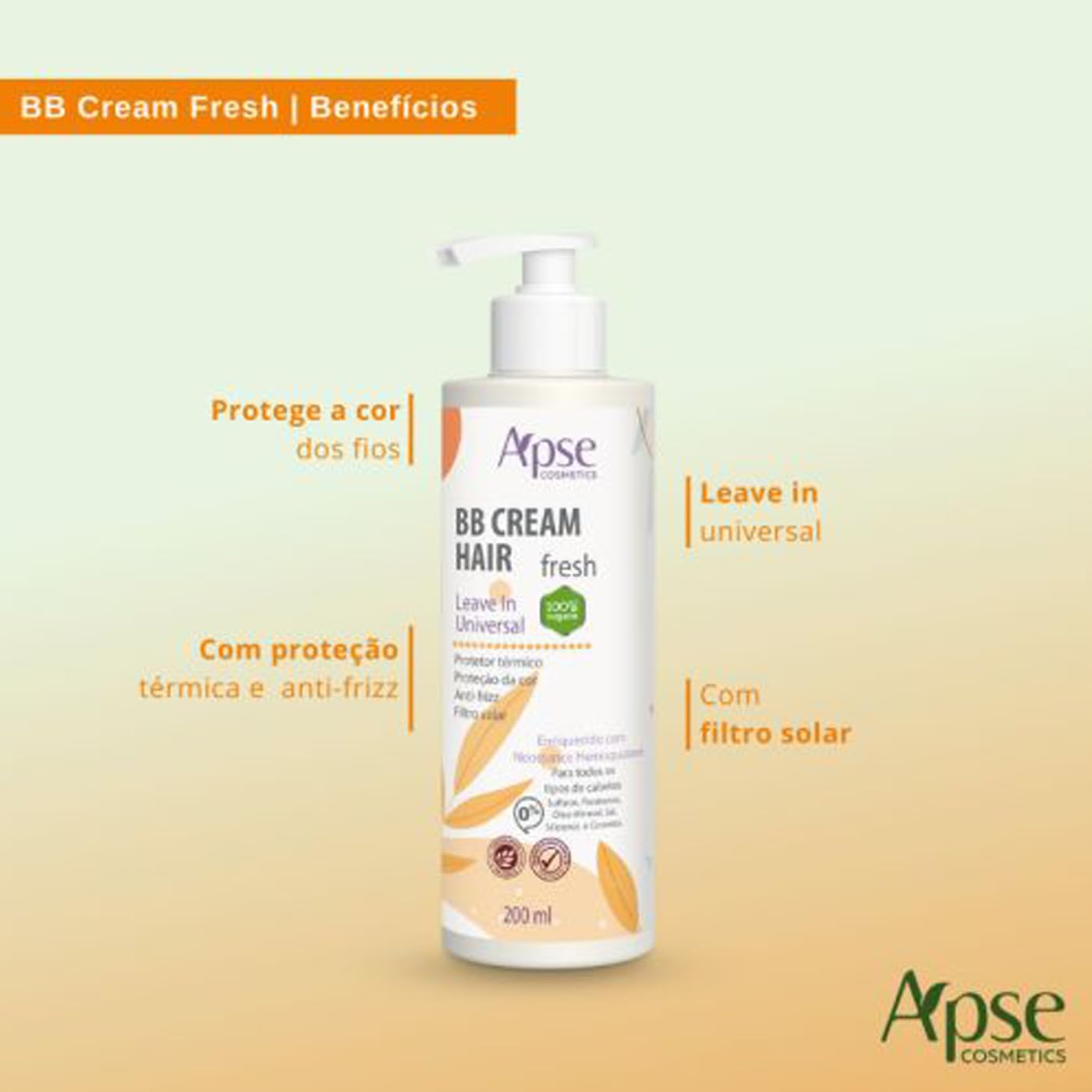 Apse Cosmetics, BB Cream Hair Fresh Apice Leave in Universal 200ml