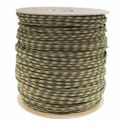 PARACORD PLANET para-Max Paracord 3,000 LB Tensile Strength & 5/16 Inch Diameter - Great for Towing, Hunting, Outdoor Activities and More - Multi Camo, 1000 FT (Spool)