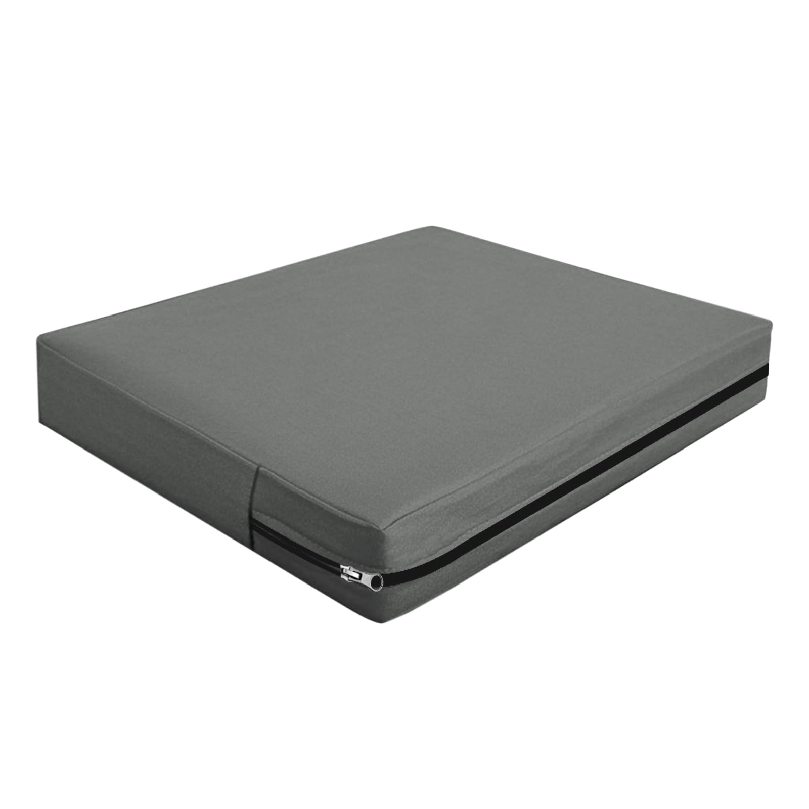 Housse Coussin Exterieur Impermeable 60x60x10cm Siège Canapé Protection Complète avec Fermeture Éclair Amovible Gris Clair