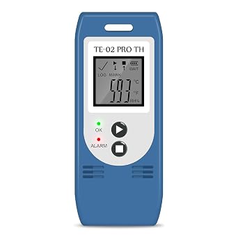 ThermElc TE-02 Pro TH Temperature Humidity Data Logger with Auto CSV & PDF Reports, Compare Multi-Devices Data, Monitor Cold & Frozen Storage with Calibration Certificate- MKT Calculation Data Logger
