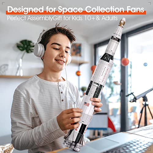 NASA Apollo Saturn V 3D Puzzles for Adults Kids Space Toys for Boys 5-8 Rocket Ship, Puzzles for Kids Ages 8-10 12-14 Crafts for Adult Space Exploration Puzzle Model Kit, 136 Pieces Easter Gifts - Image 4