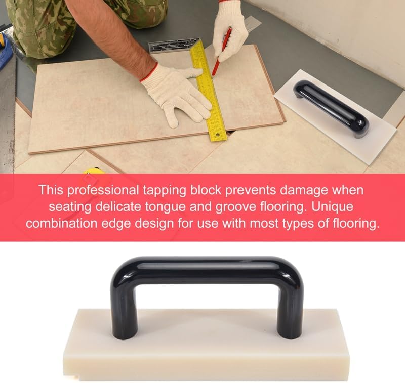 Tapping Block for Vinyl Plank Flooring Install Flooring Tapping Block with Big Handle Lengthen Floor Tools - (Diameter: Black White 200mm)