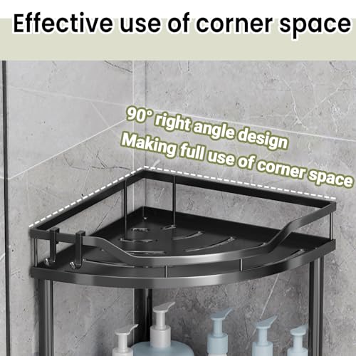 Étagère de douche d'angle blanche sans perçage Lar Capaci 2 niveaux - 5