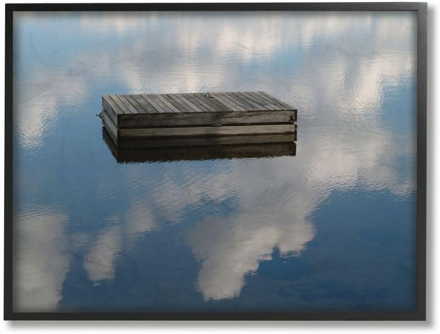 Stupell Industries Floating Dock Ocean Lake Landscape Photograph Wall Plaque, Multi-Color